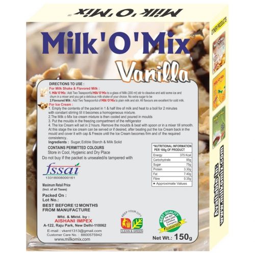Milkomix Vanilla Ice Cream Flavored Milk Powder 150 gm